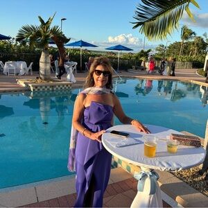 Elegant Purple Strapless Dress